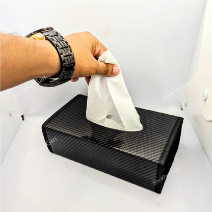 Portable Carbon Fiber Car Tissue Box image 4