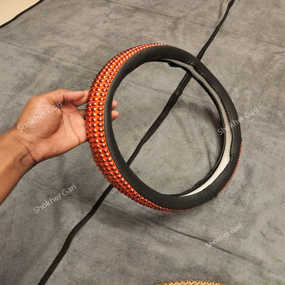 1pcs Glossy Button style Steering Wheel Cover image 2