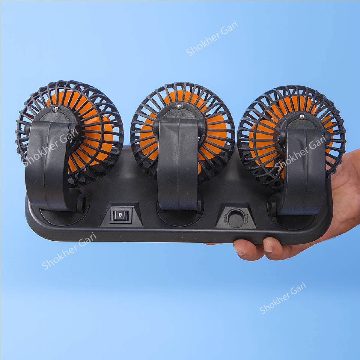 Three Headed Car Cooling Fan - 360 Degree Adjustable Car Cooling Electric Fan image 2