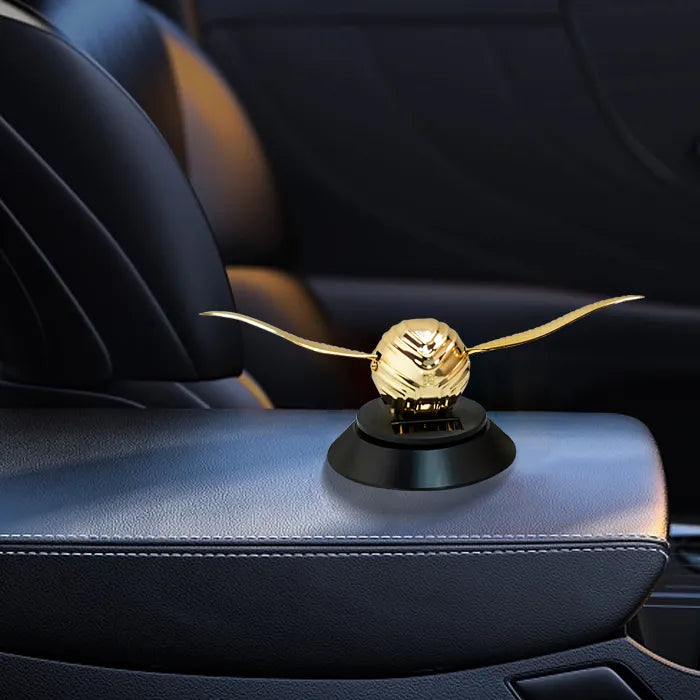 Solar & Air Powered  Golden Ball Wings Auto Air Freshner image 4