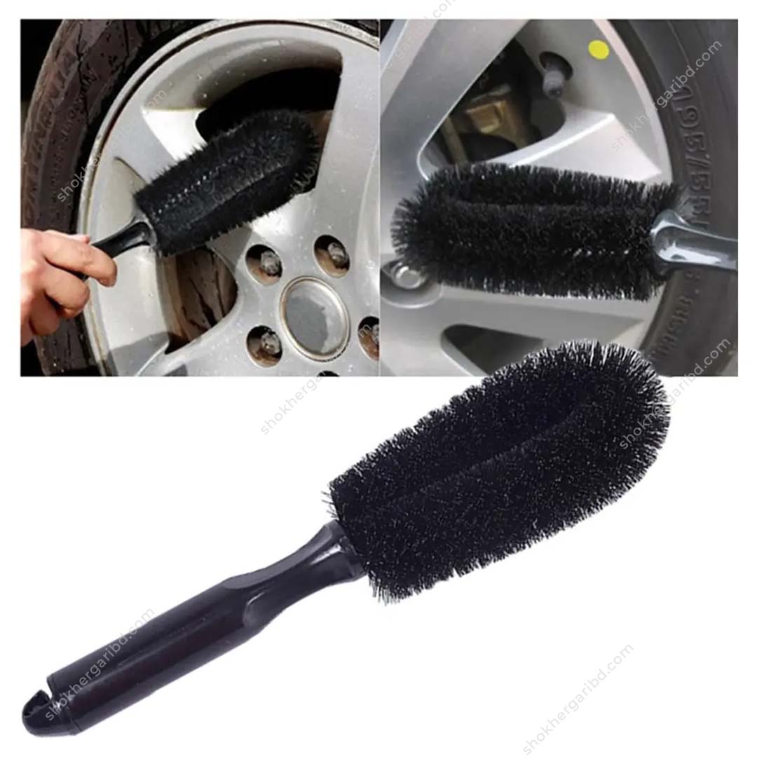 Black 1pc Universal Car Wheel Rims  Brush image 3