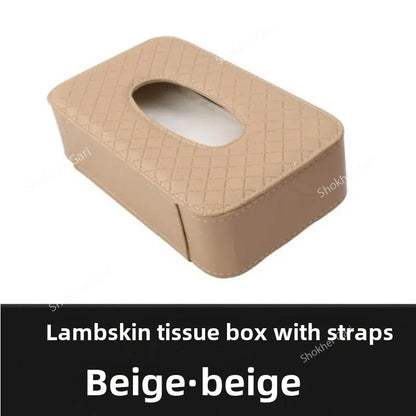 Car Sun Visor Big Tissue Holder - Beige image