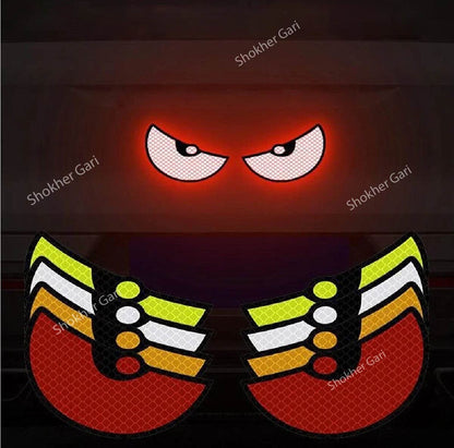 2Pcs Round Cat Eyes Pattern Night Reflective Sticker  image 0