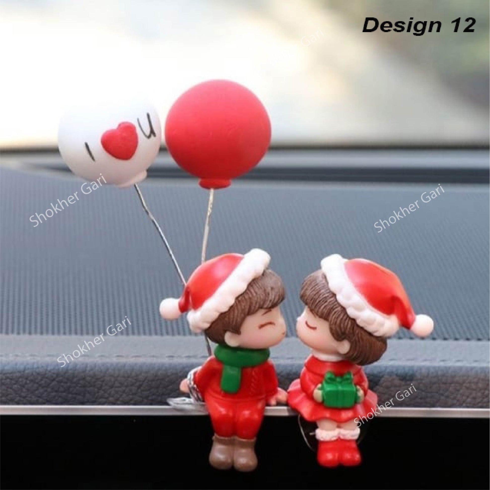 Car Dashboard Showpiece Cute Cartoon Couple Action Doll Balloon - 12 image