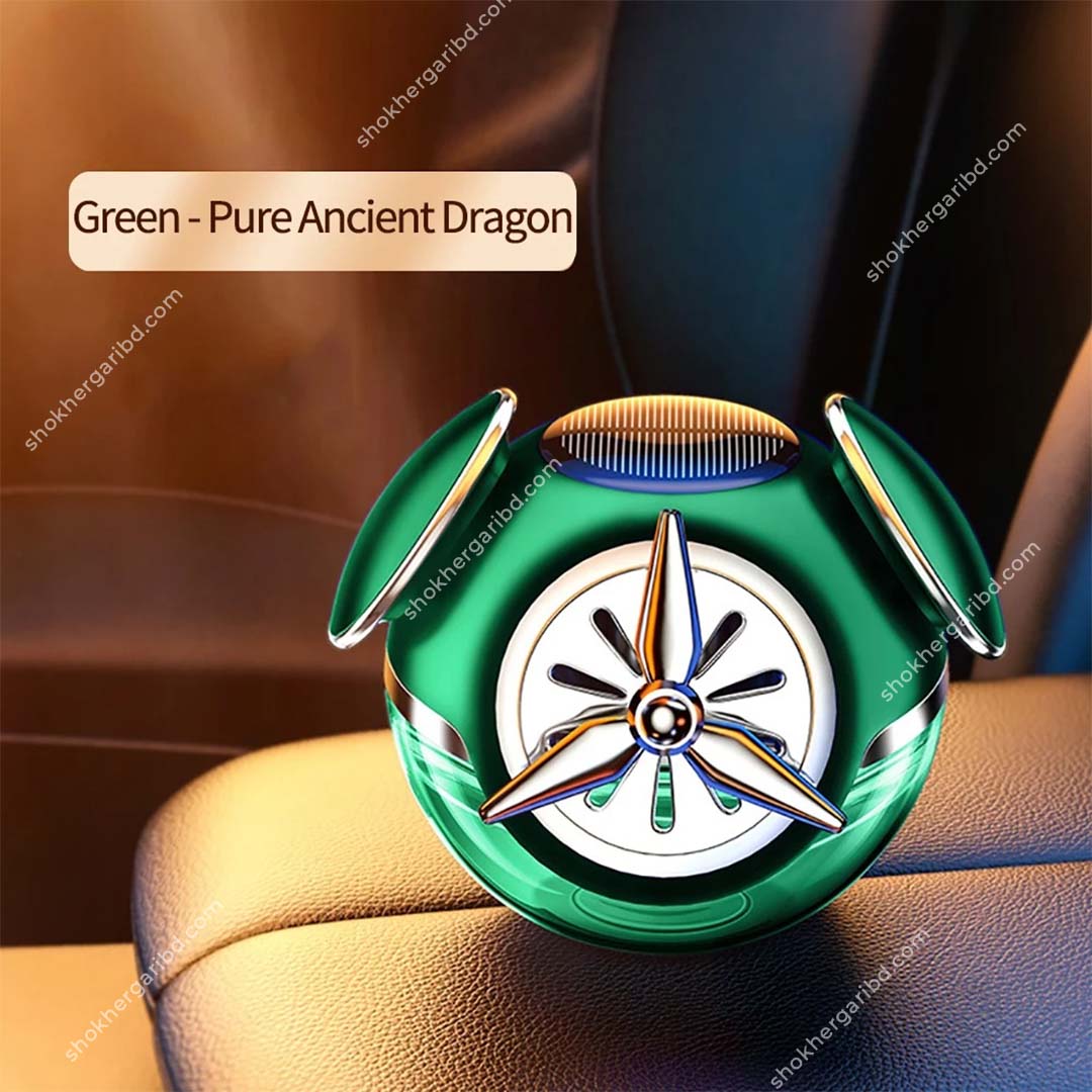 Car Solar Fragrance Cool Round Aircraft Aromatherapy - Green image