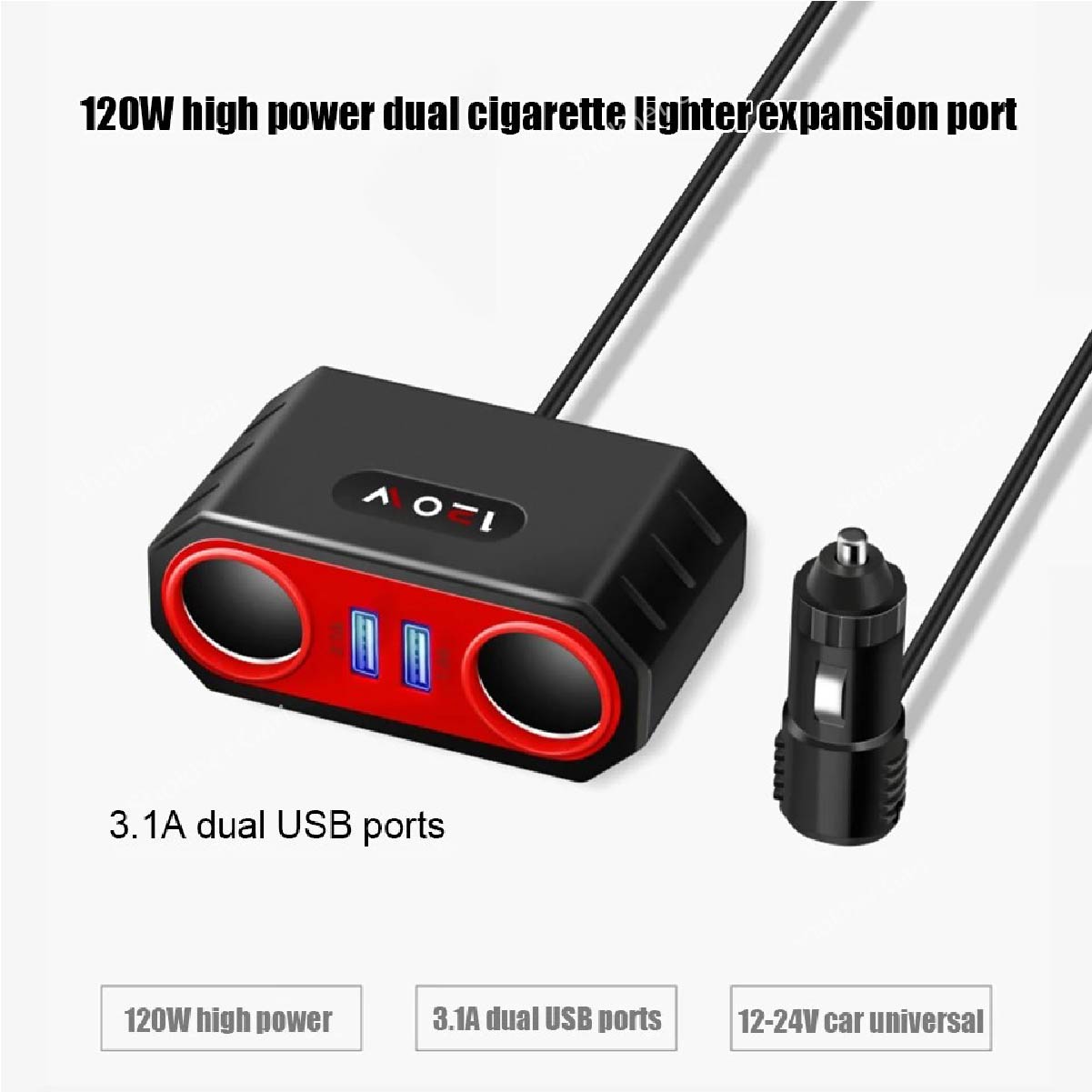Car Fast 2 Socket With 2 USB image 1