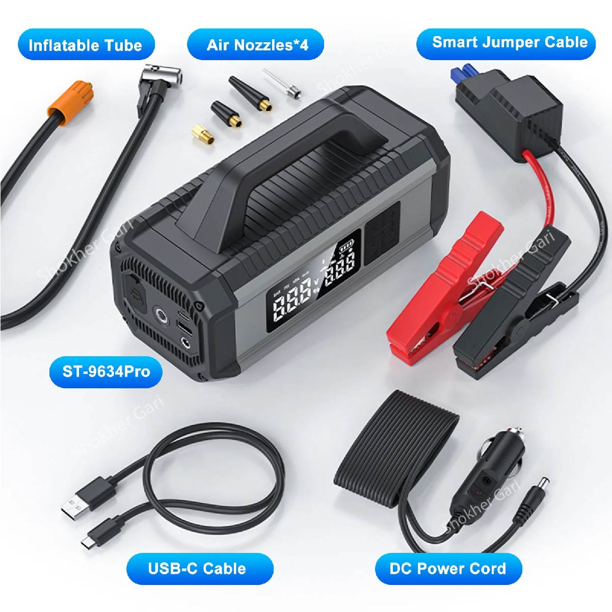 Yesido 5-in-1 Jump Starter – 10000mAh image 1