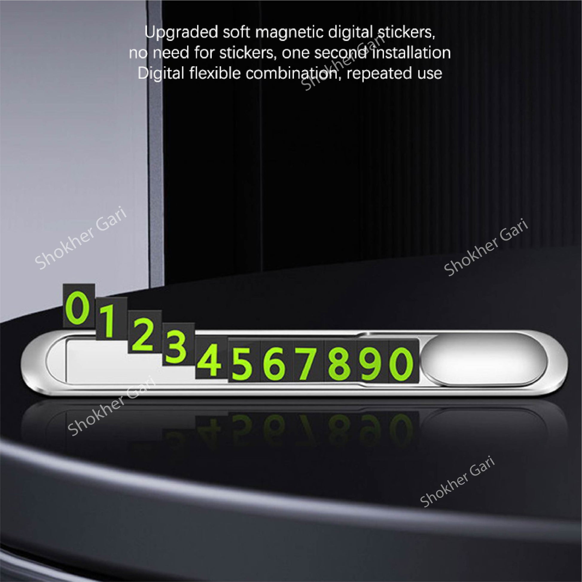 Luminous Car Temporary Parking Card Car Sticker Hidden Car Auto Phone Number Card Plate Car image 3