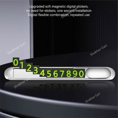 Luminous Car Temporary Parking Card Car Sticker Hidden Car Auto Phone Number Card Plate Car image 3