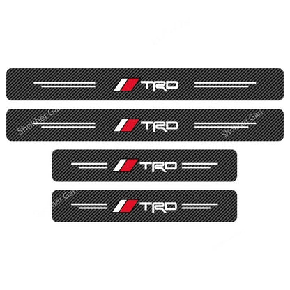Carbon Fiber Car Door Sill Sticker Protector 4pcs Set - TRD image