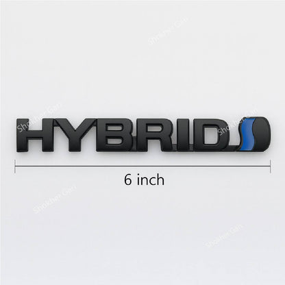 Chrome hybrid symbol - Hybrid vehicle logo - 3 Colors Aesthetic Chrome emblem badge - Black image