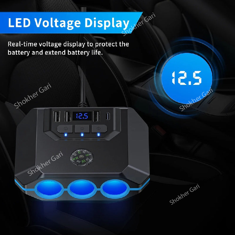 Anchtek 120W Car Cigarette Lighter Adapter USB Fast Charger image 4