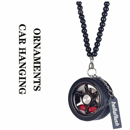 Wheel Car Mirror Rearview Hanging Chain image 3