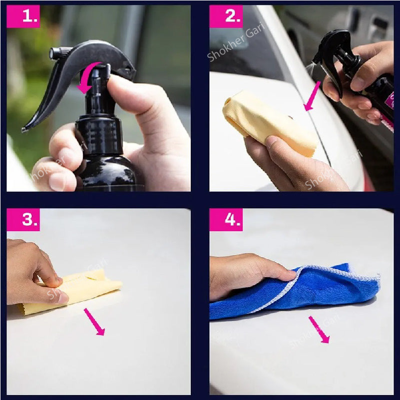 Flamingo Crystal Coating Spray 250ml Ceramic Coating for car and Motorcycle image 3