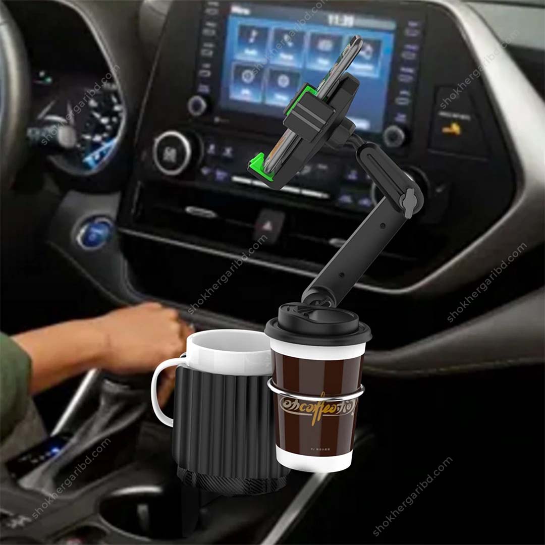 3 in 1 Car Cup Holder Phone Mount Stand Adjustable image 1