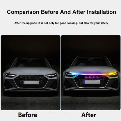 RGB Flowing Styling Car Hood Light LED Strip light - Remote And App Controlled image 6