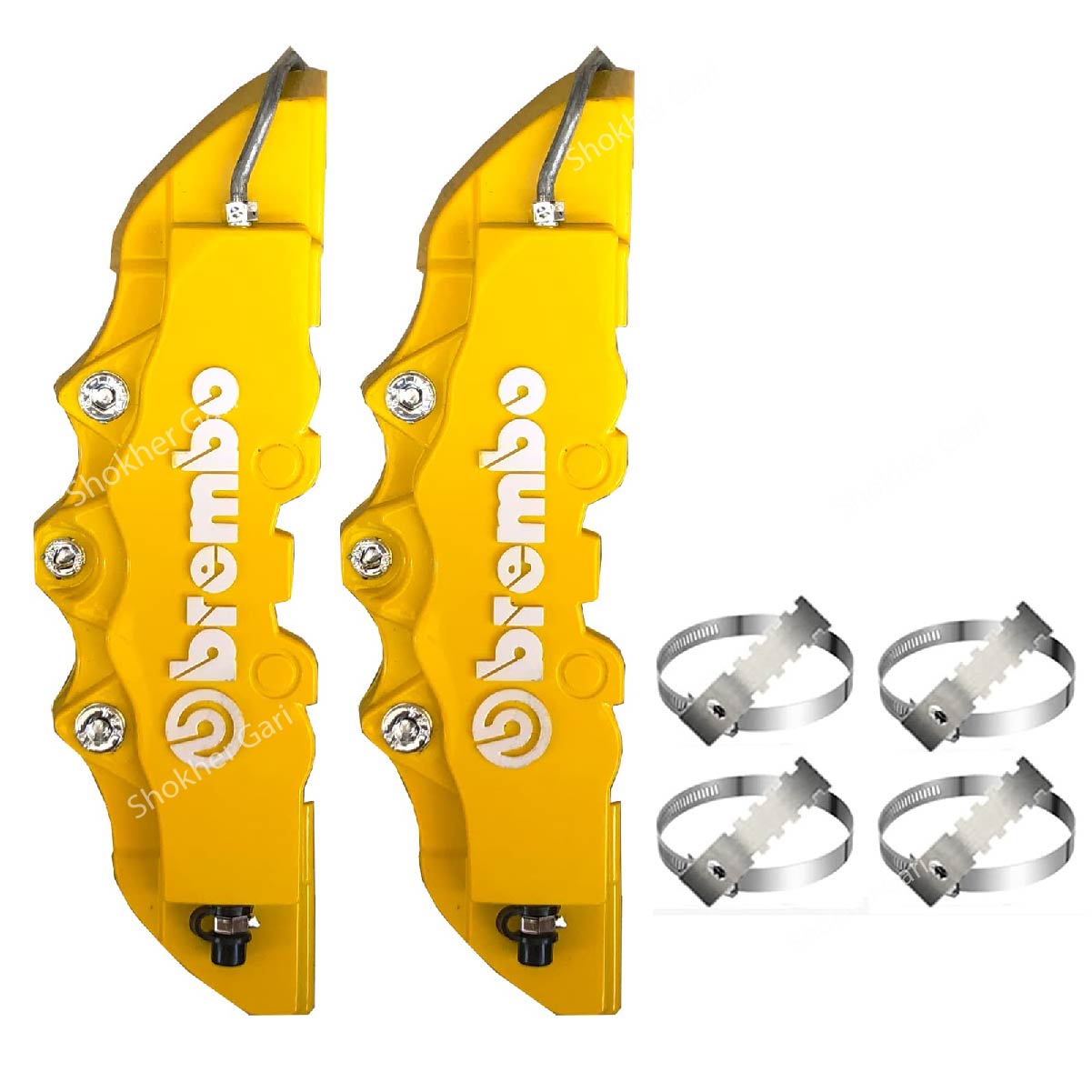 Car disc brake Caliper Cover-2pcs set - sleek and durable bremboo Brake caliper - Yellow image