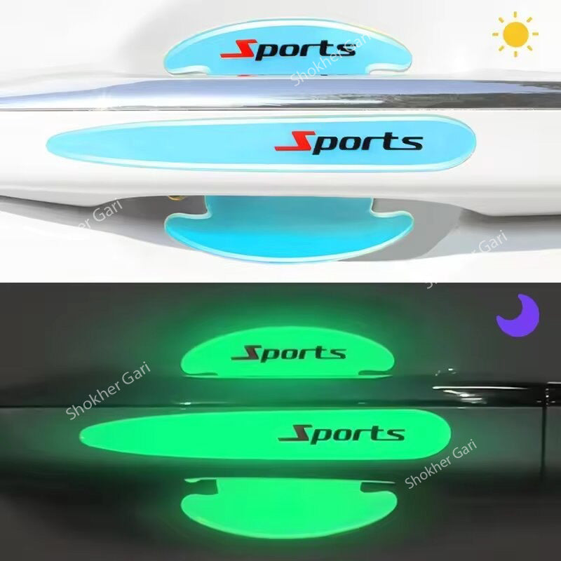 8 pcs set Sports Car Door Handle Bowl Cover Protector Sticker image 5