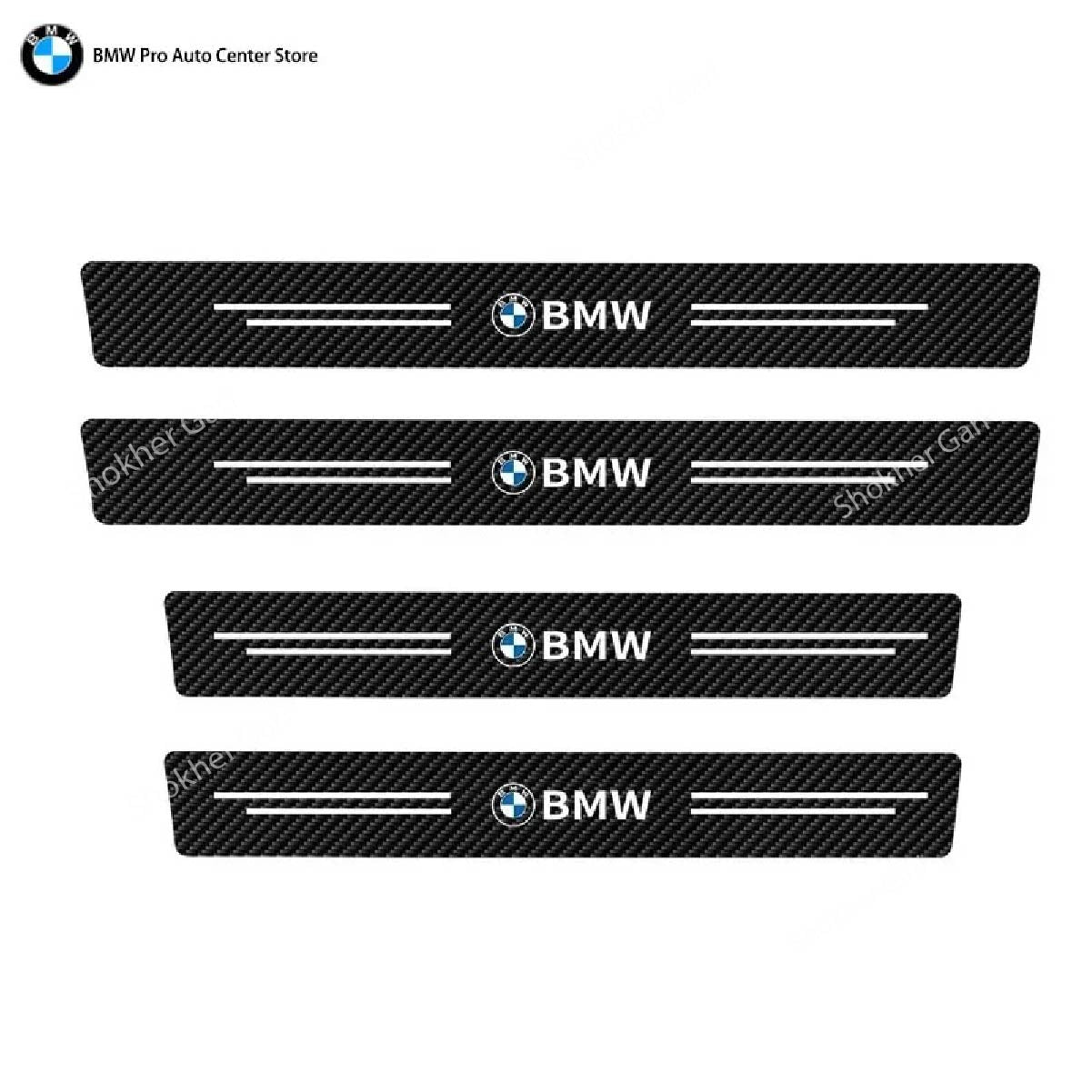 Carbon Fiber Car Door Sill Sticker Protector 4pcs Set - BMW image