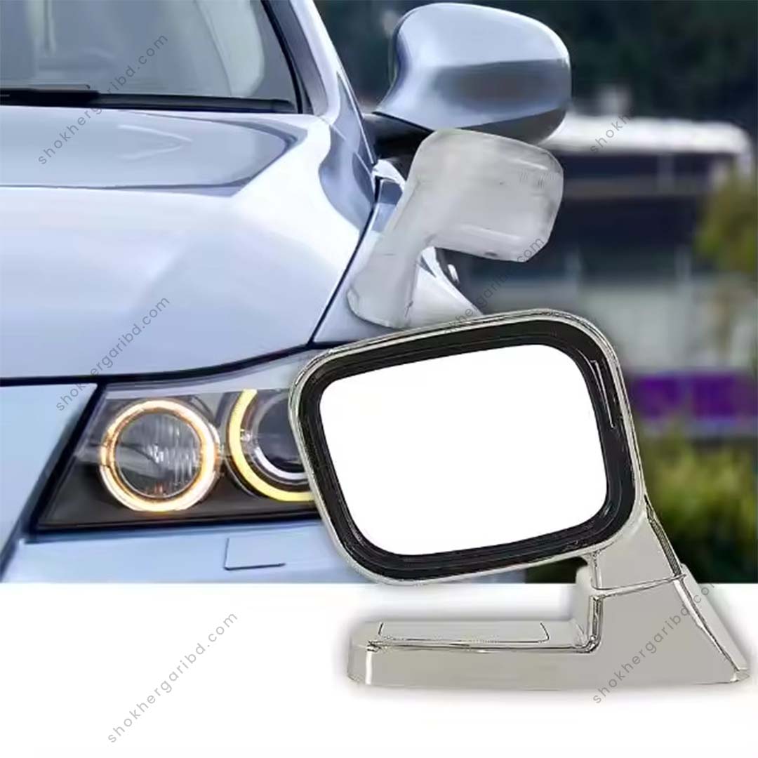 Car Bonnet Mirror Nickel Chrome Adjustable Rearvie  2 Pieces – 1 Setw Assistant image 0