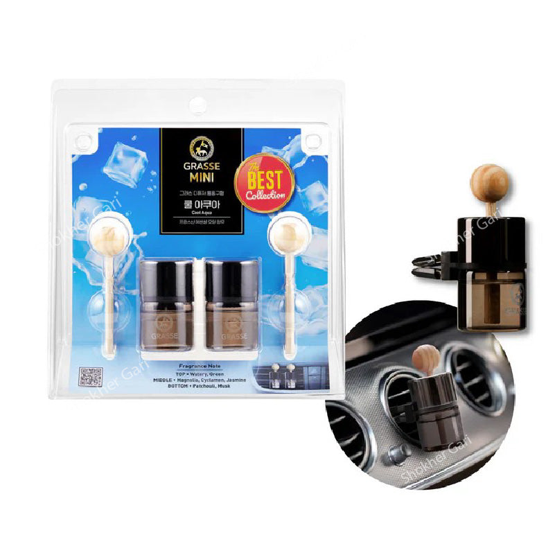 AC Vent Perfume Bullsone Grasse Diffuser Air Freshener 2pcs - Cool Aqua image