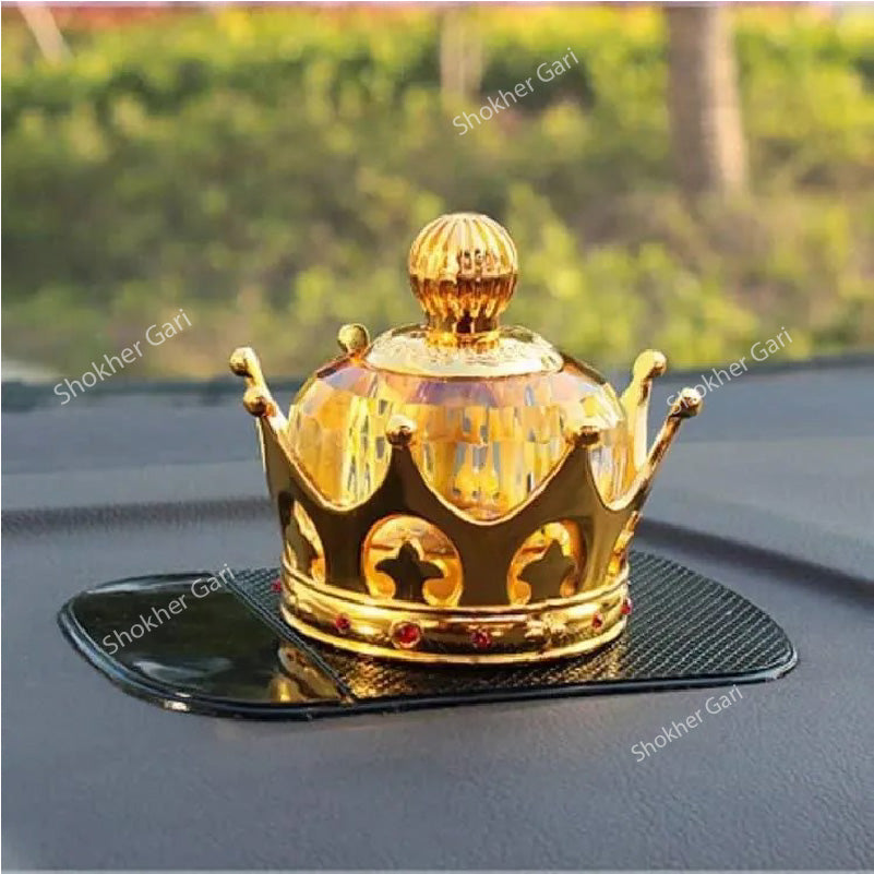 Crown Shaped Air Freshener for Car Dashboard - Yellow image