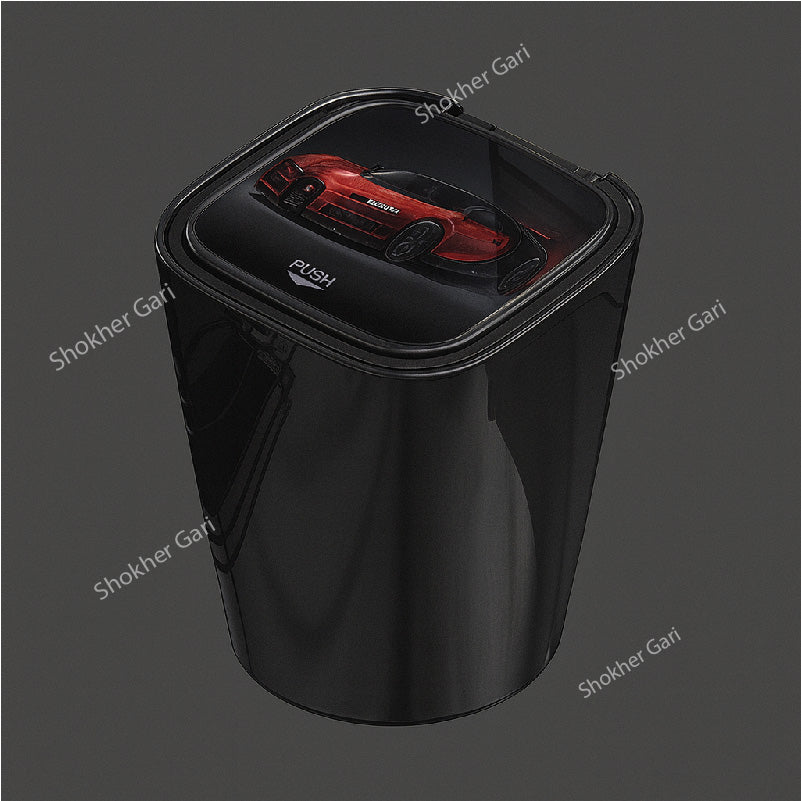Portable Car Ashtray with LED Light-  Auto Ashtray - Black image