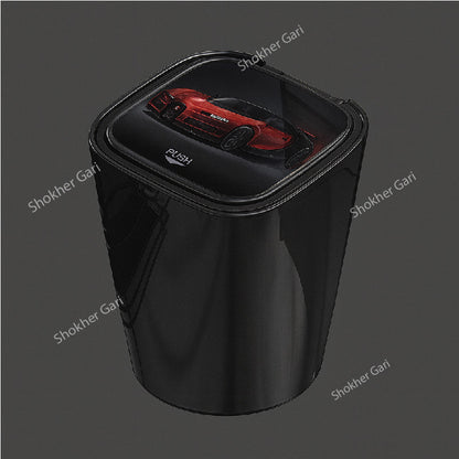 Portable Car Ashtray with LED Light-  Auto Ashtray - Black image