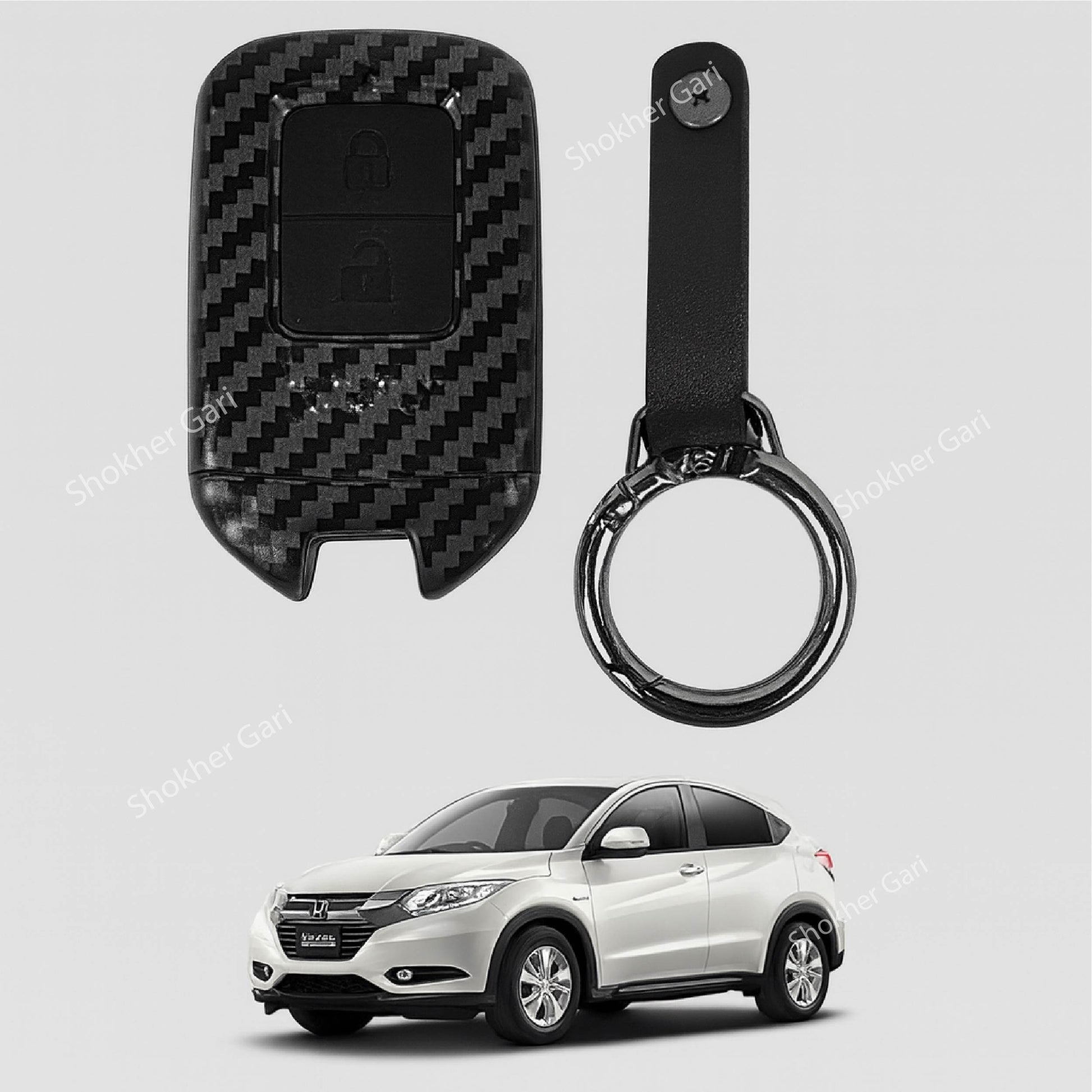 M/Y Carbon Fiber Remote Cover For Honda Civic , Grace, Vezel, CRV, HRV - Honda Vezel image