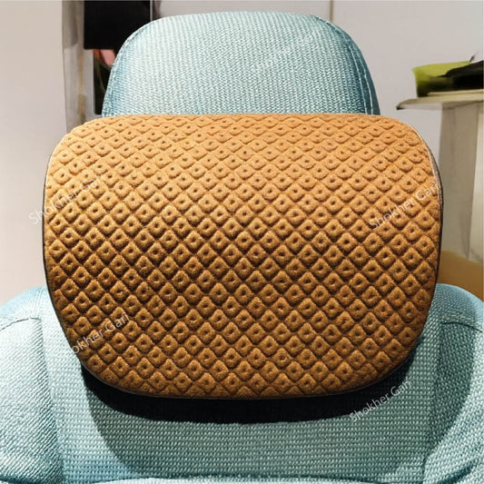 Premium Car Headrest Pillow check Style- 1 piece image 0