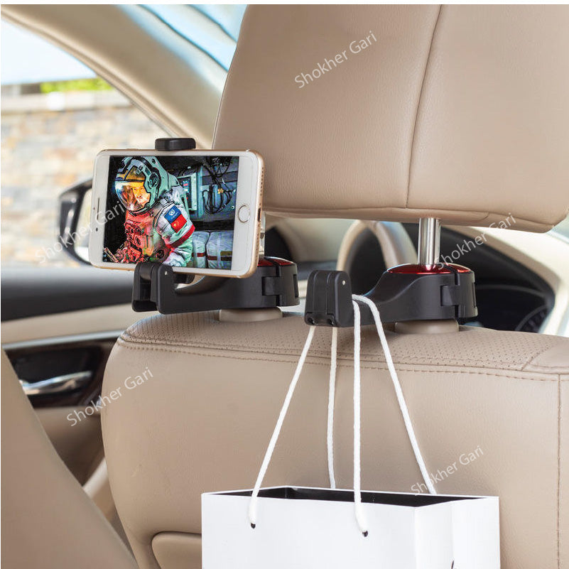 Car Headrest hook Mobile holder- 1Pcs image 0