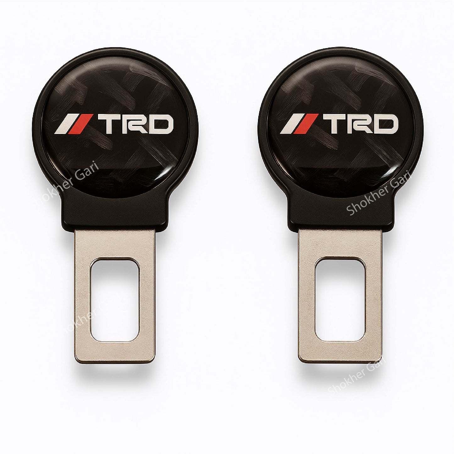 Car Metal Carbon Style Seat Belt Clip 2pcs - TRD One image