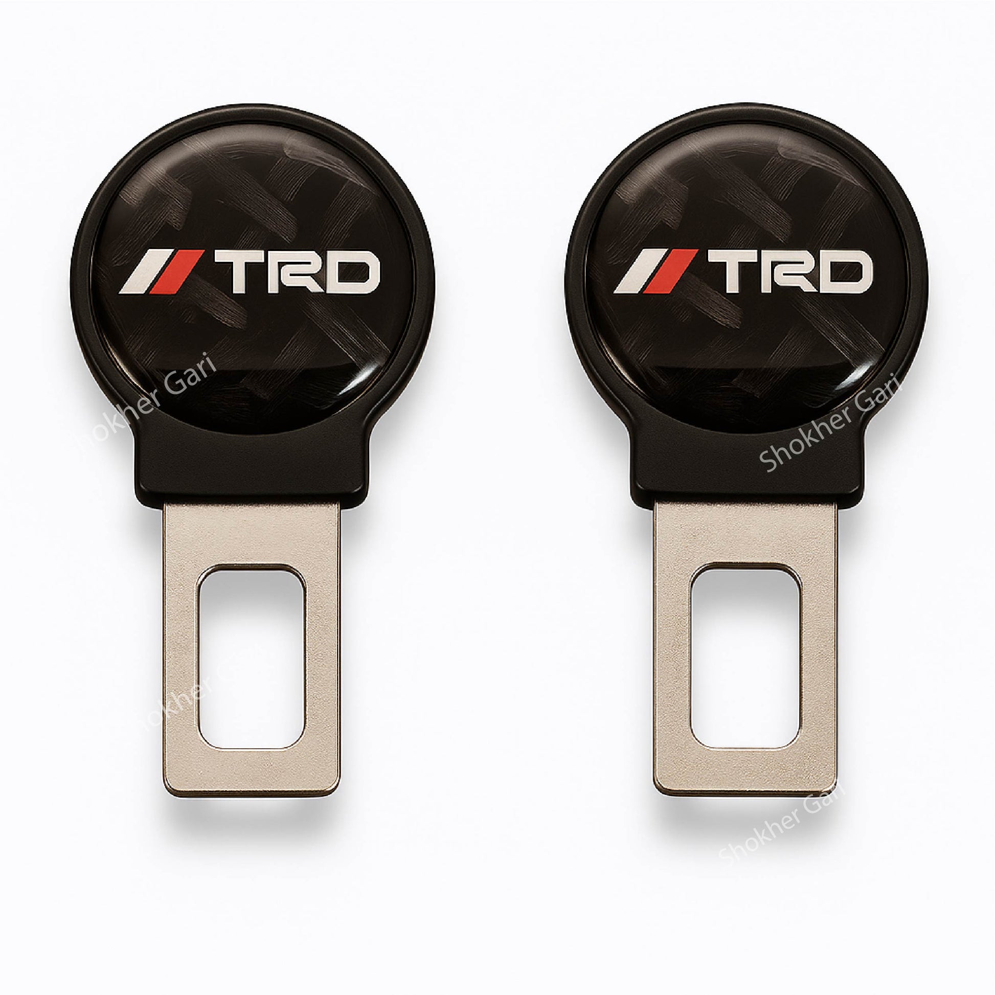 Car Metal Carbon Style Seat Belt Clip 2pcs - TRD One image