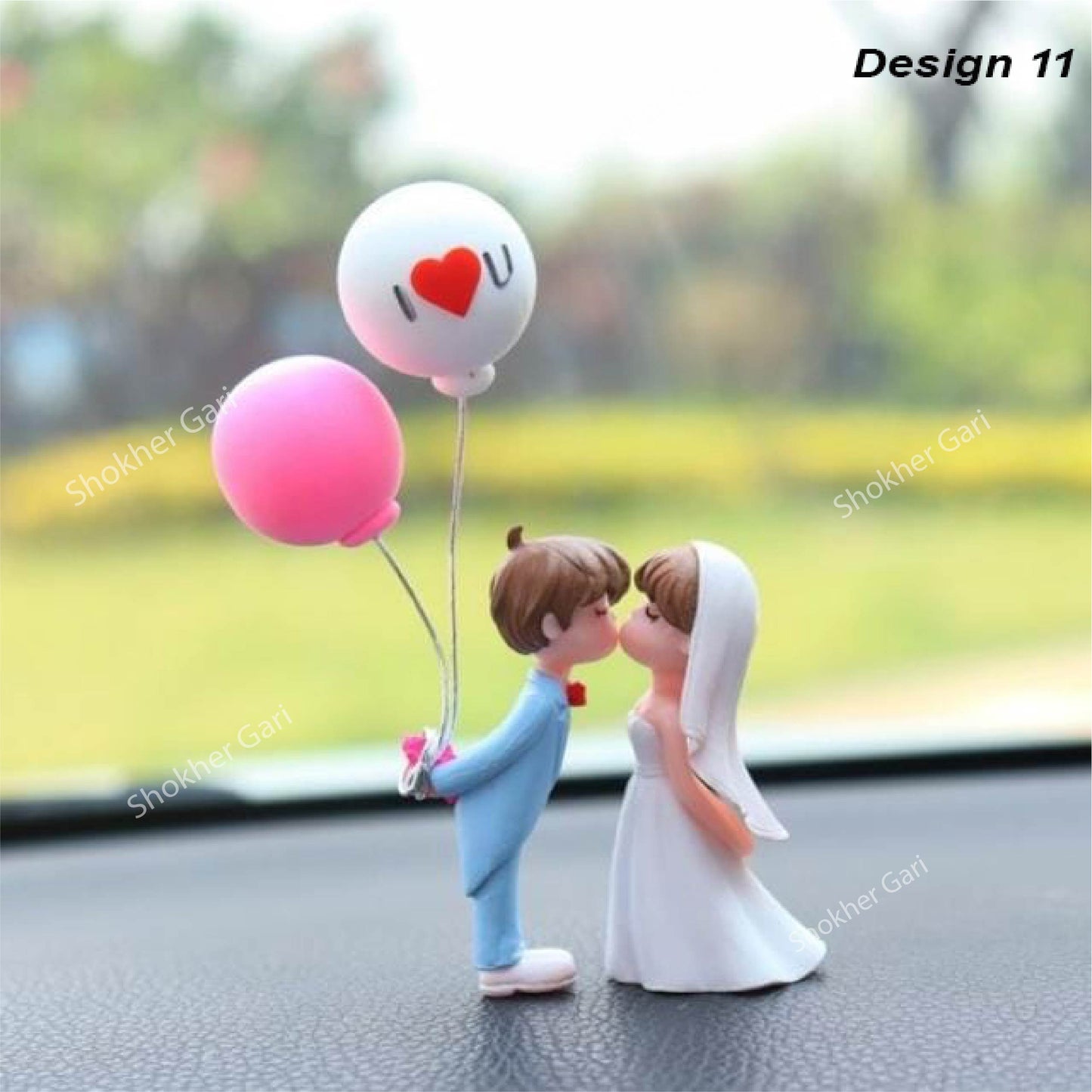 Car Dashboard Showpiece Cute Cartoon Couple Action Doll Balloon image 8