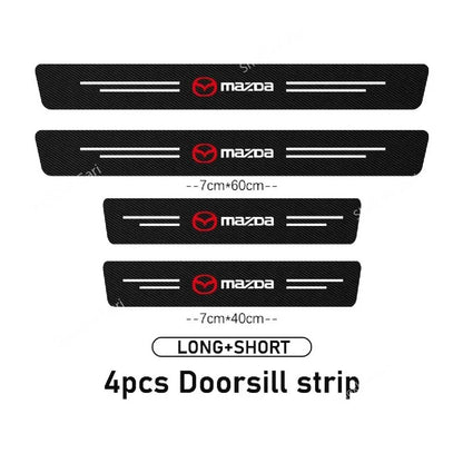 Carbon Fiber Car Door Sill Sticker Protector 4pcs Set - Mazda image