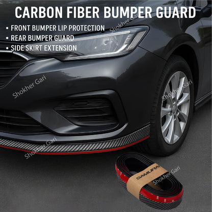 Carbon Fiber Bumper Lip Deflector- Universal Carbon Fiber Bumper Guard- 2.5 m image 0