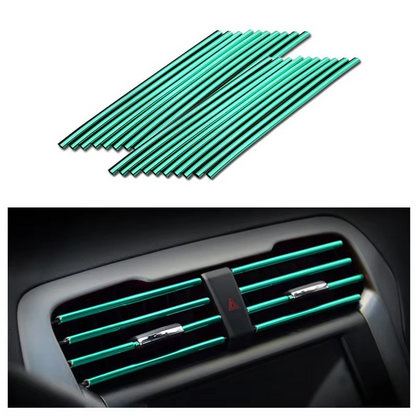 10 pcs set 20 cm Pipe Car AC Vent Blade Strip - Dark Green image