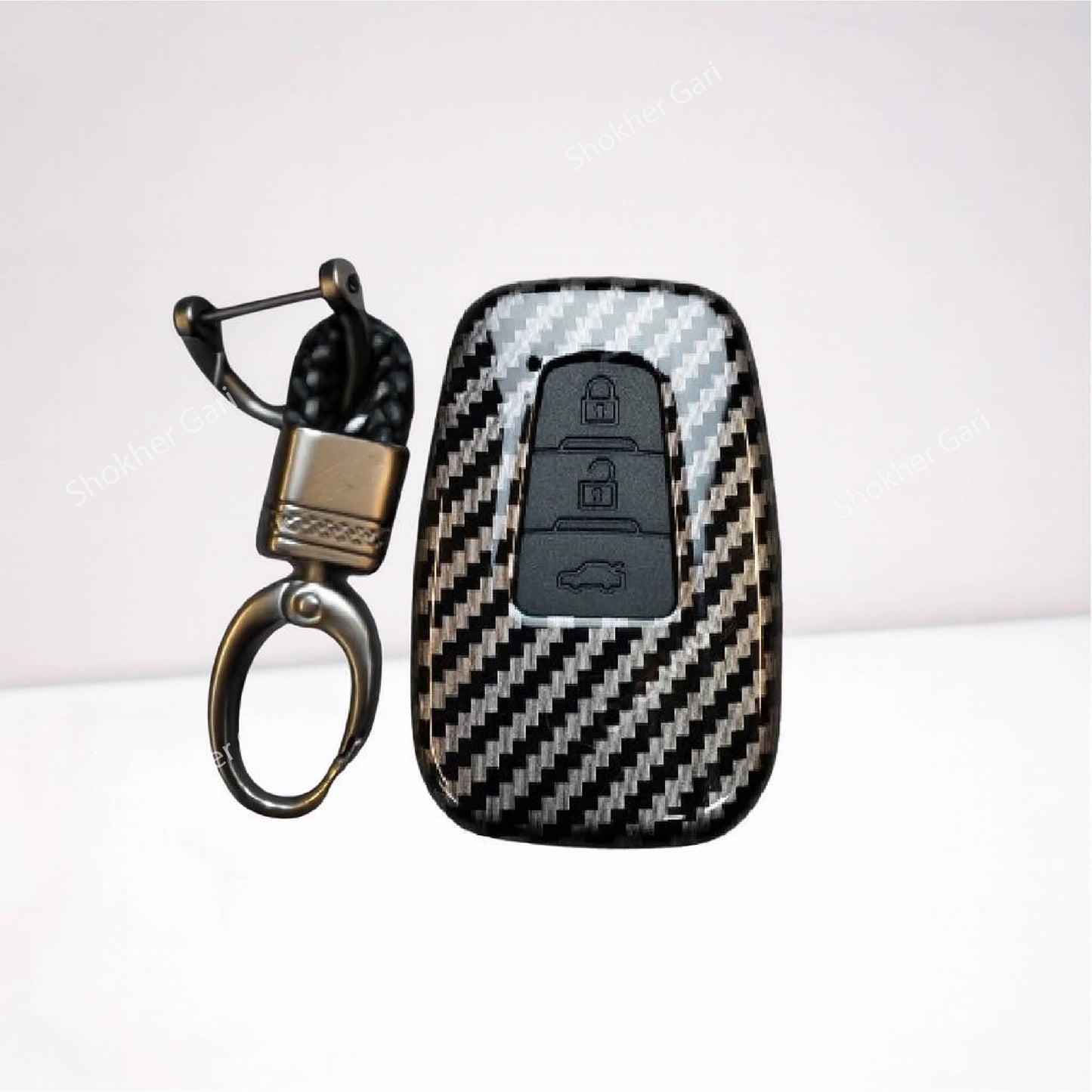 M/Y Carbon Fiber Remote Cover For Toyota CHR, Prius, Corolla Cross, Camry, Prado image 1