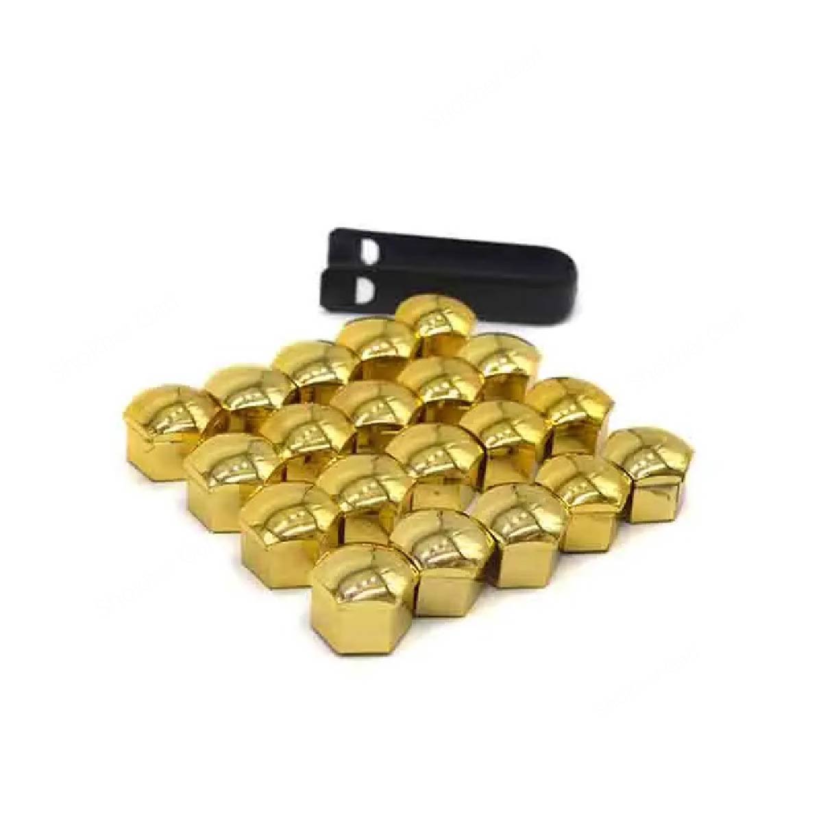 20Pcs Plastic Metalic Color car Wheel nut Cover - Golden image
