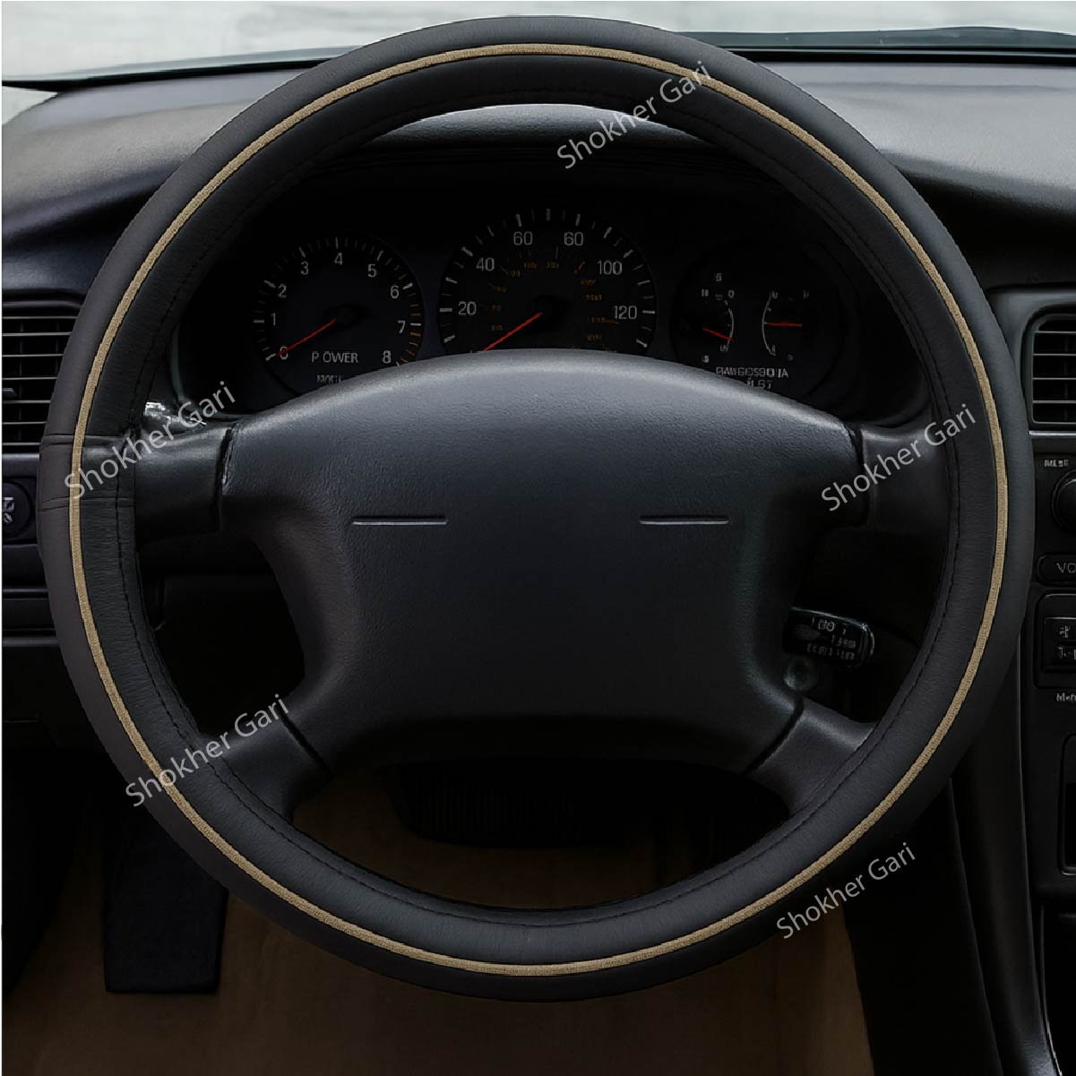 Car Nickel Beat Steering Wheel Cover - Black image