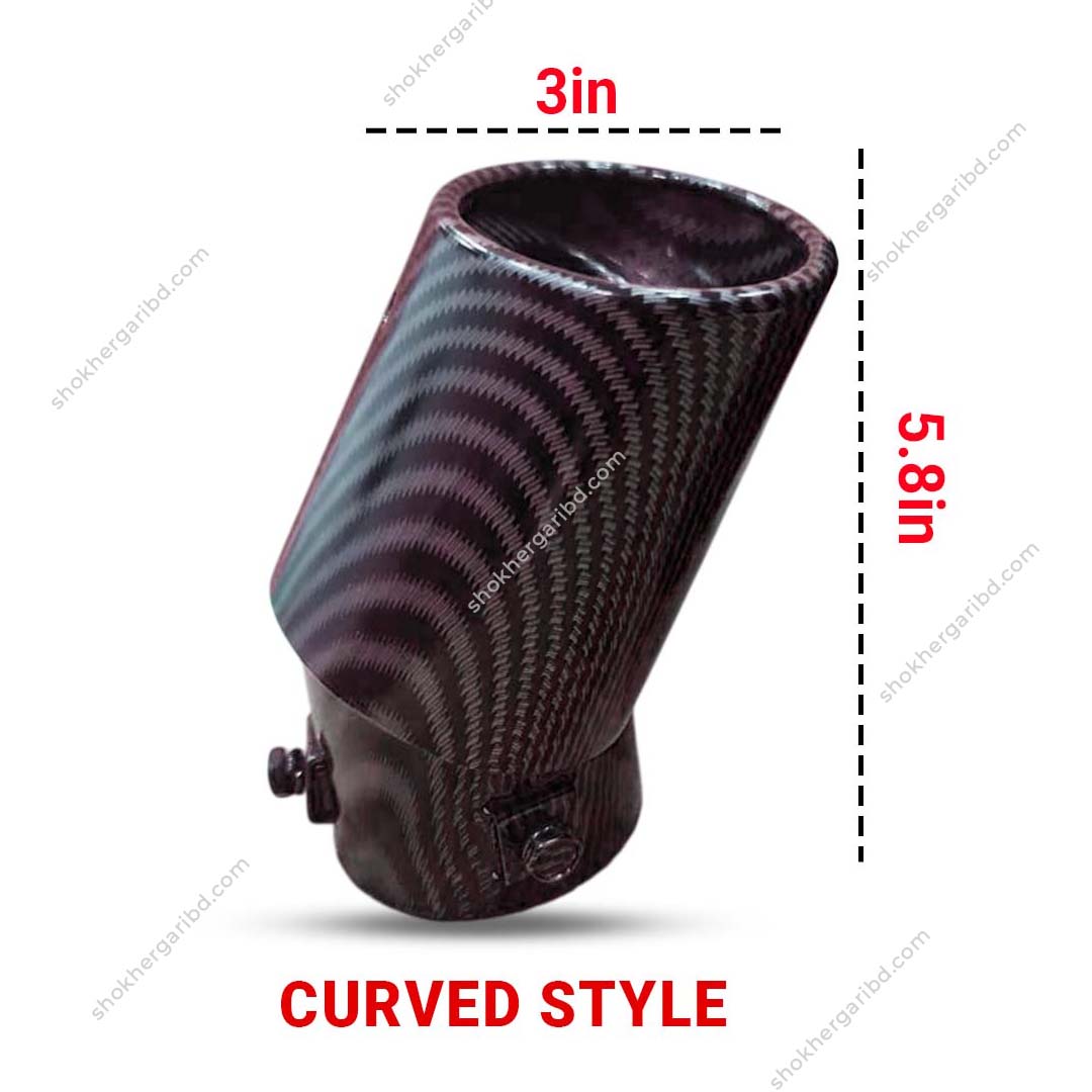 Car Universal Carbon Fiber Print Exhausted Muffler Tip image 3