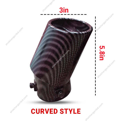 Car Universal Carbon Fiber Print Exhausted Muffler Tip image 3