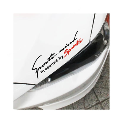 Car sports stickers - Car Bonnet Stickers 2 Colours (White &amp; Black) - Black image