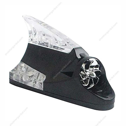Wind Power Shark Fin Antenna Universal LED Colorful Lights - Black image