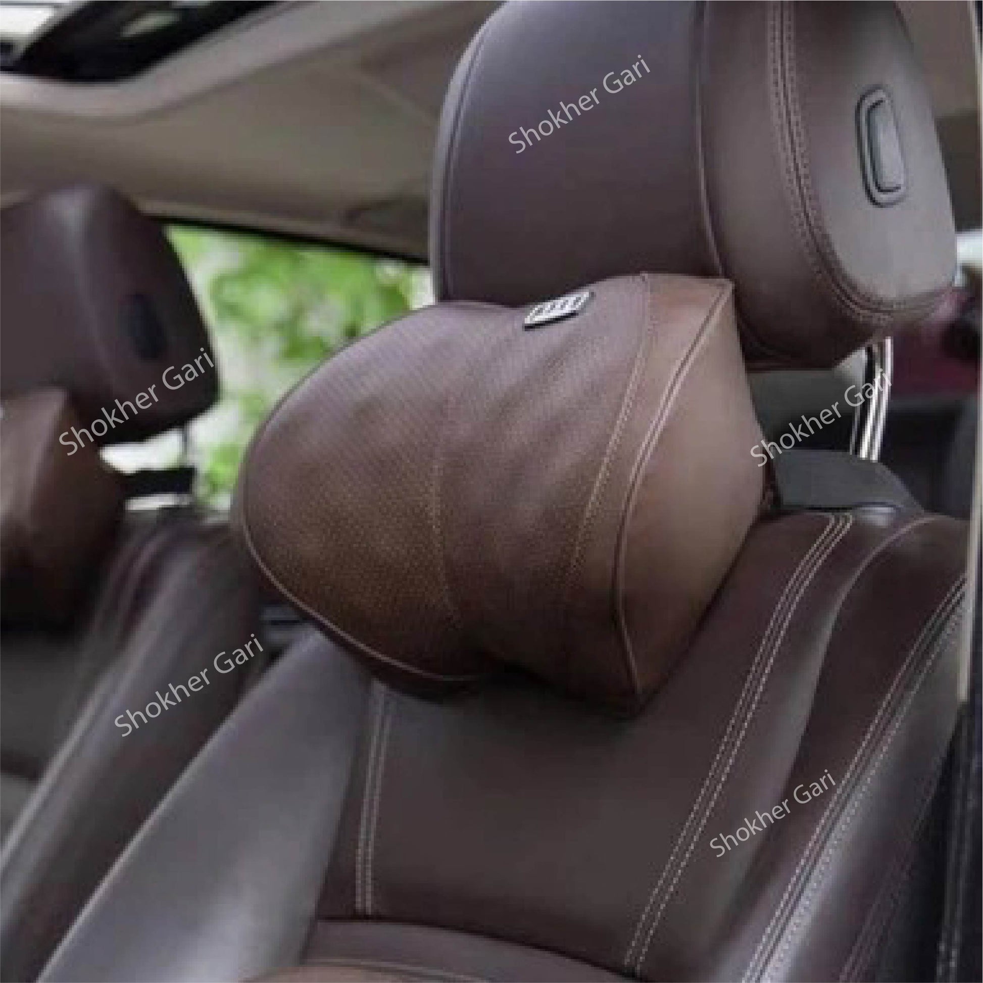 1pcs Drop style Sweet leather neck pillow - Coffee image