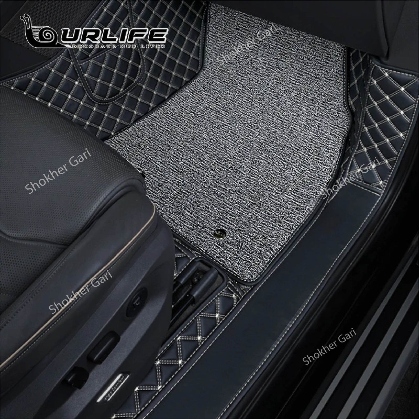 M/Y/P  High Quality Non Slip 7D Car Floor Mats -Artificial Leather 7D Floor Mats - Universal image