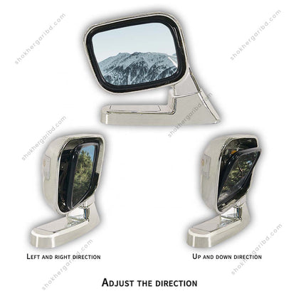 Car Bonnet Mirror Nickel Chrome Adjustable Rearvie  2 Pieces – 1 Setw Assistant image 2