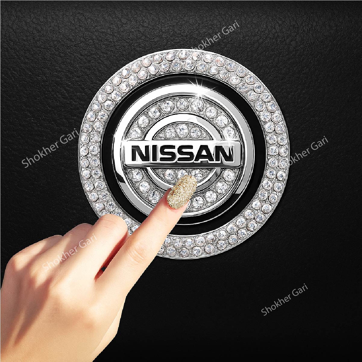 Car One-Click Engine Start Stop Switch Button Cover Sticker - Nissan image