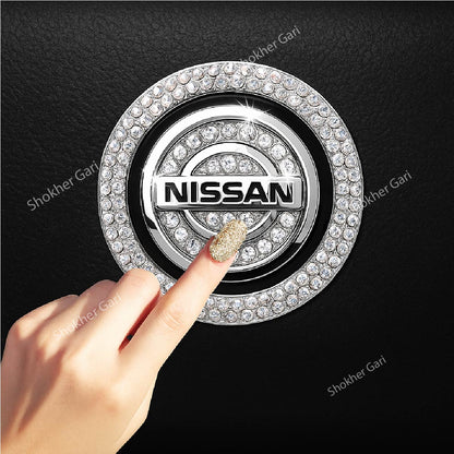 Car One-Click Engine Start Stop Switch Button Cover Sticker - Nissan image