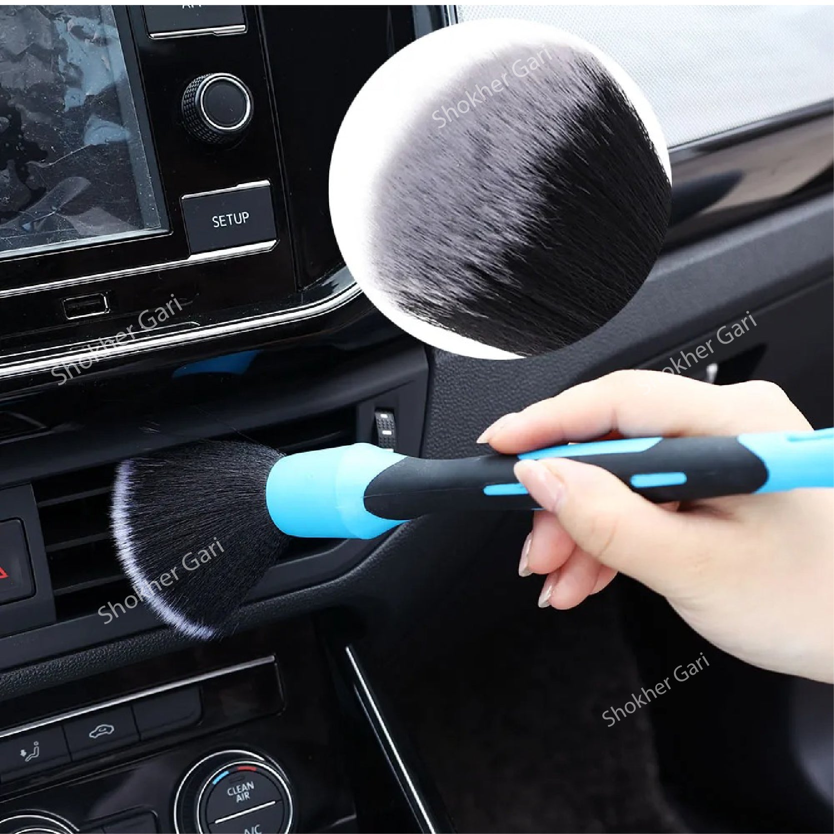 1pcs Blue Soft Car Cleaning Brush image 3